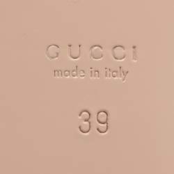 Pre Owned Gucci Interlocking GG Cutout Size 39 Green Leather Flat Sandals