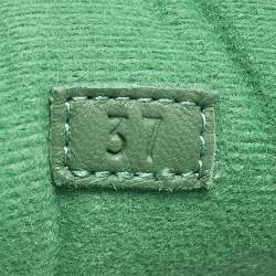 مملوكة مسبقًا Gucci Mac80 Size 37 Green/White Fabric and Leather Slip On Sneakers