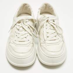 مملوكة مسبقًا Gucci GG Size 39 White Leather Low Top Sneakers