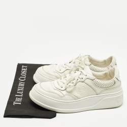 مملوكة مسبقًا Gucci GG Size 39 White Leather Low Top Sneakers