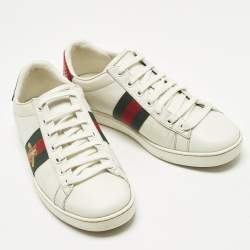 مملوكة مسبقًا Gucci Ace Size 37 White Leather Low Top Sneakers