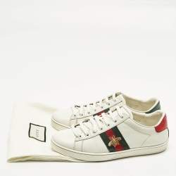 مملوكة مسبقًا Gucci Ace Size 37 White Leather Low Top Sneakers