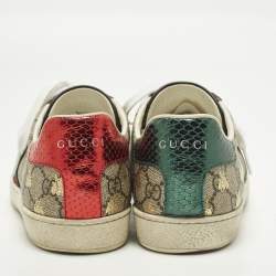 مملوكة مسبقًا حذاء رياضي غوتشي كانفاس GG بيج وبني مقاس 35.5