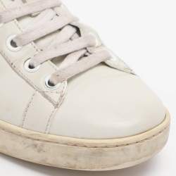 Pre Owned حذاء رياضي غوتشي أربطة تفاصيل قلب ويب ايس جلد أبيض مقاس 39.5