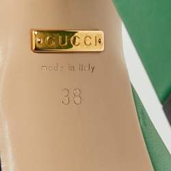 مملوكة مسبقًا Gucci GG Marmont Size 38 Green Leather Platform Sandals