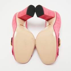 مملوكة مسبقًا حذاء كعب عالي غوتشي شراشيب مارمونت جي جي سويدي أخضر مقاس 37