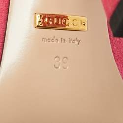 مملوكة مسبقًا حذاء كعب عالي غوتشي شراشيب مارمونت جي جي سويدي أخضر مقاس 37