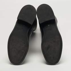 Pre Owned حذاء بوت غووتشي جلد أسود بحلية للركبة مقاس 35