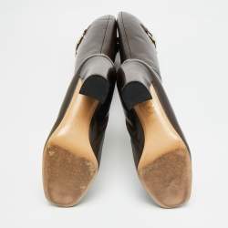 Pre Owned حذاء بوت غووتشي "أنوك" شامواه بني بطول الركبة مقاس 40