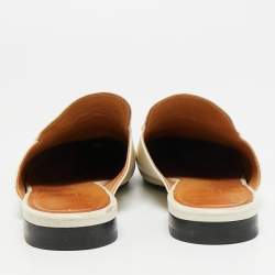 Pre Owned Gucci Princetown Size 37.5 White Leather Flat Mules