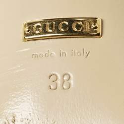 مملوكة مسبقًا Gucci GG Marmont Fringe Red Leather Block Heel Pumps Size 38