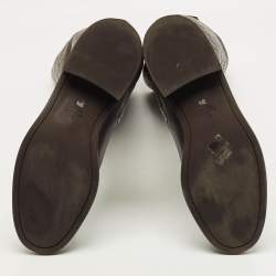 Pre Owned Gucci Size 39.5 Dark Brown Guccissima Leather Knee Length Boots