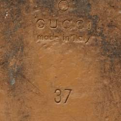 Pre Owned Gucci Size 37 Multicolor Blooms Printed GG Canvas Princetown Mules