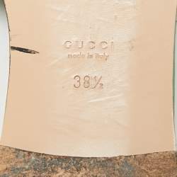 Pre Owned صندل سلايد غوتشي جلد أخضر متشابك G قطع بمقاس 38.5