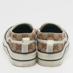 Pre Owned حذاء رياضي غوتشي تنس 1977 قماش كريمي/بيج سهل الارتداء مقاس 37