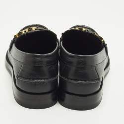 Pre Owned حذاء لوفرز غوتشي سليب أون بشعار كارا مزين جلد أسود مقاس 41