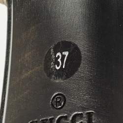 Pre Owned قبقاب منصة جلد أسود مقاس 37 غوتشي آيكون بيت