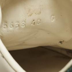 Pre Owned حذاء رياضي غوتشي أيس قلب جلد أبيض/أحمر منخفض من أعلى مقاس 40