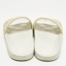 مملوكة مسبقًا Gucci Size 37 Cream GG Rubber Pool Slides 
