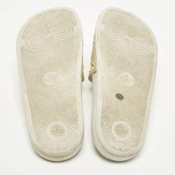 مملوكة مسبقًا Gucci Size 37 Cream GG Rubber Pool Slides 
