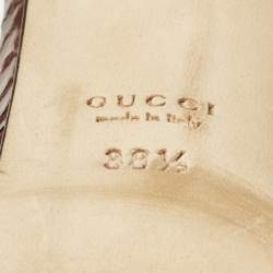 Pre Owned Gucci Size 38.5 Multicolor Python Leather Ankle Strap Sandals