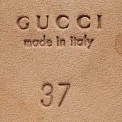 Pre Owned Gucci Bamboo Size 37 Blue Patent Leather Peep Toe Pumps