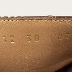 Pre Owned Gucci Maxi Size 38 Beige/Brown GG Canvas Platform Slide Sandals