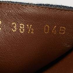 Pre Owned Gucci Size 38.5 Navy Blue GG Denim Platform Slide Sandals