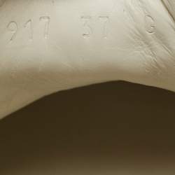 Pre Owned حذاء رياضي غوتشي منخفض من أعلى مطرز بالورود جلد أبيض مقاس 35