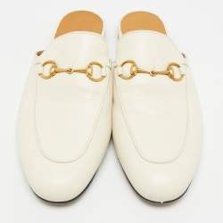 مملوكة مسبقًا Gucci Princetown Size 38 Cream Leather Mules
