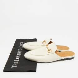 مملوكة مسبقًا Gucci Princetown Size 38 Cream Leather Mules