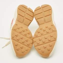 مملوكة مسبقًا حذاء رياضي غوتشي ريتون جلد كريمي منخفظ عنق مقاس 38.5