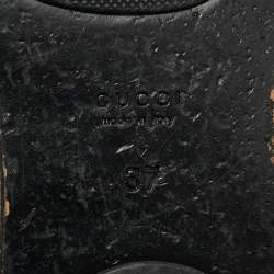 Pre Owned صندل غوتشي جي جي مارمونت جلد ذهبي مسطح مقاس 37