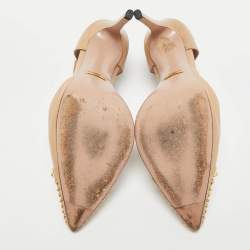 مملوكة مسبقًا Gucci Size 39 Metallic Leather Studded T Strap Pumps