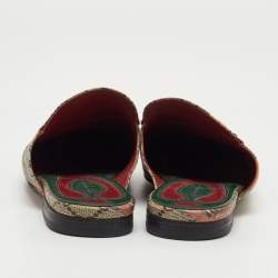 Pre Owned Gucci Princetown Size 39 Multicolor GG Supreme Canvas Tian Print Flat Mules