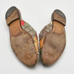 Pre Owned Gucci Princetown Size 39 Multicolor GG Supreme Canvas Tian Print Flat Mules