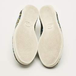 مملوكة مسبقًا حذاء رياضي غوتشي جلد أسود برباط عنق منخفض مقاس 36.5