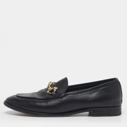 مملوكة مسبقًا Gucci Jordaan Size 37.5 Black Leather Crystal Embellished Loafers