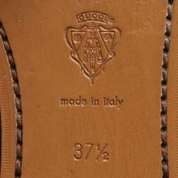 مملوكة مسبقًا Gucci Jordaan Size 37.5 Black Leather Crystal Embellished Loafers