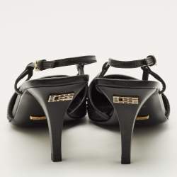 Pre Owned حذاء سهل الارتداء قماش وجلد أسود غوتشي توم GG 75 مقاس 38.5