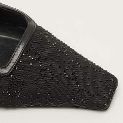 Pre Owned حذاء سهل الارتداء قماش وجلد أسود غوتشي توم GG 75 مقاس 38.5