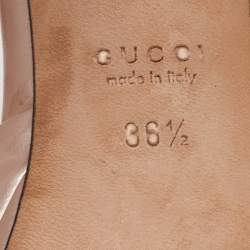 Pre Owned صندل سلايد غوتشي هورسبيت جوتشيسيما جلد لامع بيج مقاس 36.5
