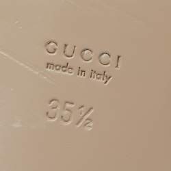 Pre Owned Gucci Madelyn Size 35.5 Silver Leather Flat Slide