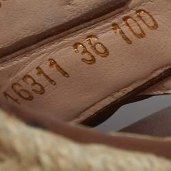 Pre Owned Gucci GG Marmont Size 36 Brown Leather Wedge Sandals