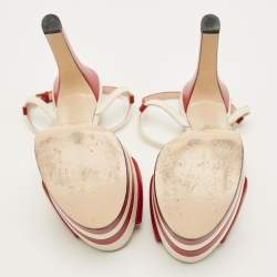 Pre Owned صندل غوتشي جلد لامع أسود مزين سير حرف تي مقاس 36.5