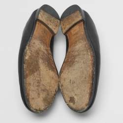 Pre Owned Gucci Jordaan Size 38.5 Black Leather Horse Bit Loafers