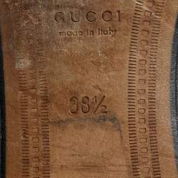 Pre Owned Gucci Jordaan Size 38.5 Black Leather Horse Bit Loafers