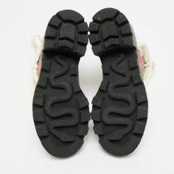 Pre Owned Gucci Size GG 35.5 Multicolor Floral Print Canvas Ankle Length Boots