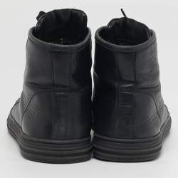 مملوكة مسبقًا حذاء رياضي غوتشي من أعلى مزين كالفورنيا جلد أسود مقاس 39