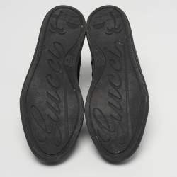 مملوكة مسبقًا حذاء رياضي غوتشي من أعلى مزين كالفورنيا جلد أسود مقاس 39